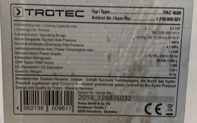 TROTEC PAC4600  CLI012212