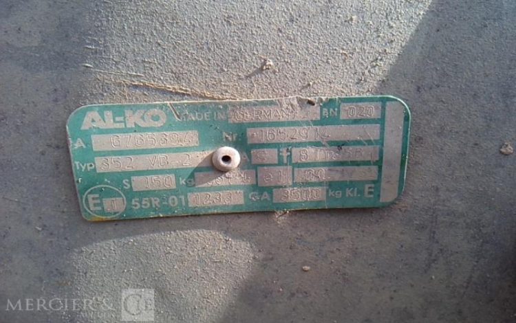 HUBIERE REMORQUE PORTE ENGIN – PTAC 3,5T – CU 2,75 T –  DH-799-JD