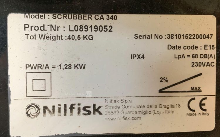 NILFISK SCRUBBER CA340  LAV010105