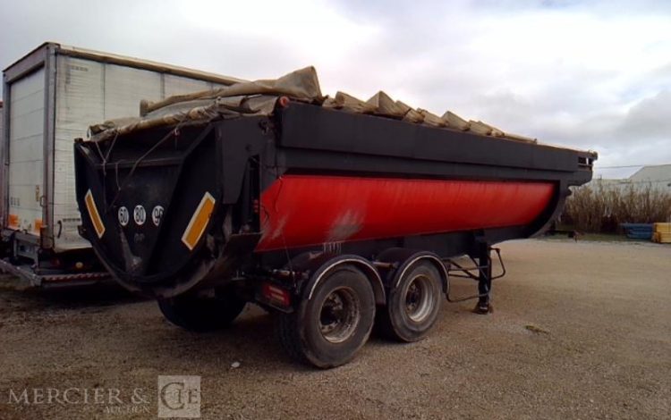 POMIERS SEMI REMORQUE BENNE A POUSSEE  ESSIEUX PTAC 33T NOIR FF-006-PF