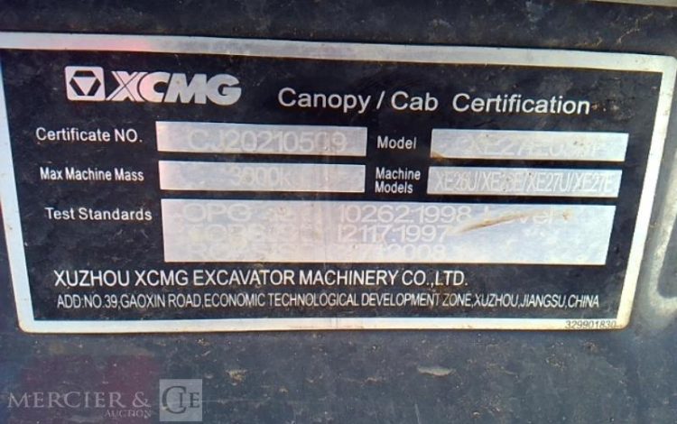 XCMG MINI PELLE XE27 / MP18-B  1144