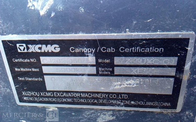 XCMG MINI PELLE XE55E / MP15-B 5.7T 1011H AN2021  124