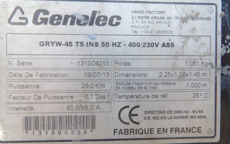 GENELEC GRYW-45 T5 INS 50HZ 400/230V AS5  128460