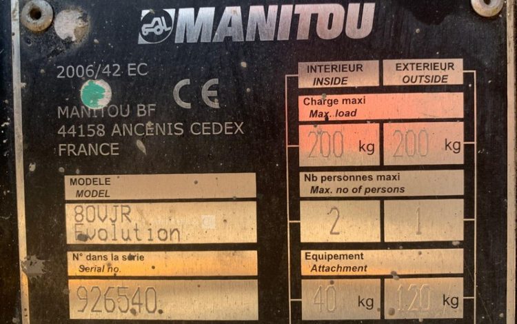 MANITOU 80VJR EVOLUTION  ELE010400