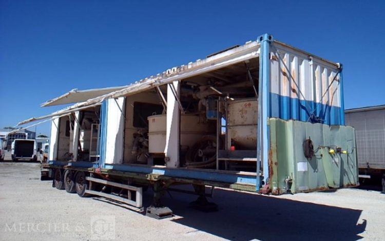 CODER SEMI REMORQUE PLSC 3ESSIEUX  34T AVEC 2 CENTRALES A BETON TRANSPORTABLES VERT 912AFP31