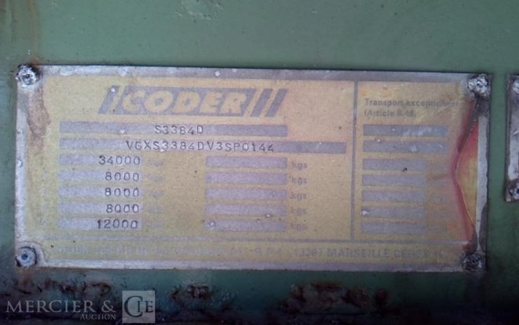 CODER SEMI REMORQUE PLSC 3ESSIEUX  34T AVEC 2 CENTRALES A BETON TRANSPORTABLES VERT 912AFP31