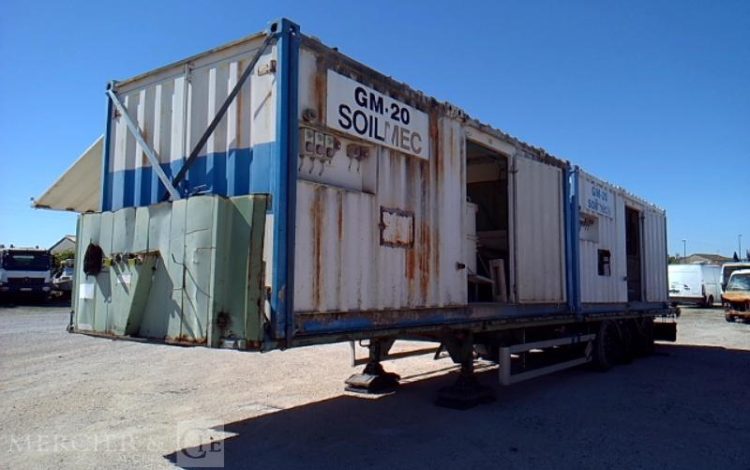 CODER SEMI REMORQUE PLSC 3ESSIEUX  34T AVEC 2 CENTRALES A BETON TRANSPORTABLES VERT 912AFP31