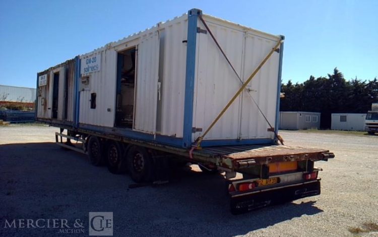 CODER SEMI REMORQUE PLSC 3ESSIEUX  34T AVEC 2 CENTRALES A BETON TRANSPORTABLES VERT 912AFP31