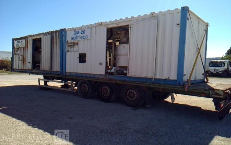 CODER SEMI REMORQUE PLSC 3ESSIEUX  34T AVEC 2 CENTRALES A BETON TRANSPORTABLES VERT 912AFP31
