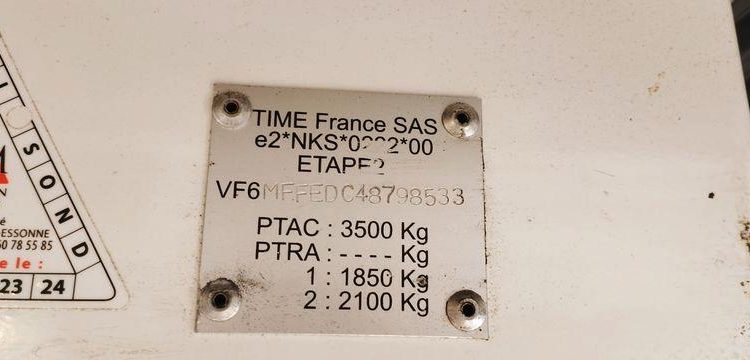 RENAULT MASTER 3 L2H2 F3500 2,3DCI 16 FAP 125 CV AVEC NACELLE TIME ET32LE – 11,60 M – BLANC CV-472-XS