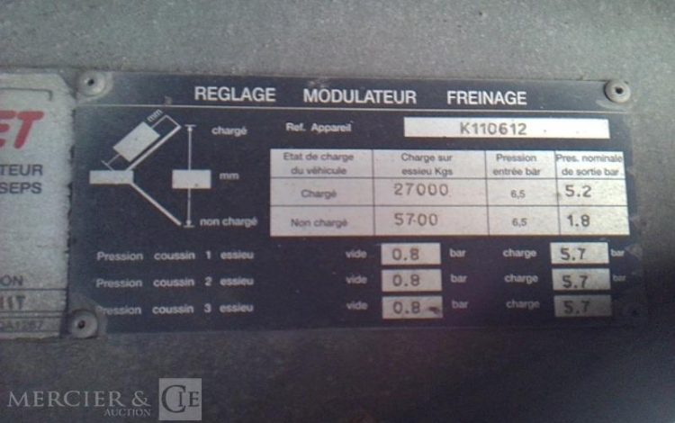 TROUILLET SEMI REMORQUE 3 ESSIEUX PTAC 38T BLANC FP-131-TZ