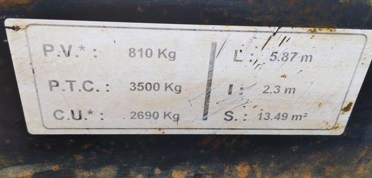 HUBIERE REMORQUE PORTE ENGIN TPF 3502 35TR 2 ESSIEUX – PTAC 3,5T  FW-121-SV