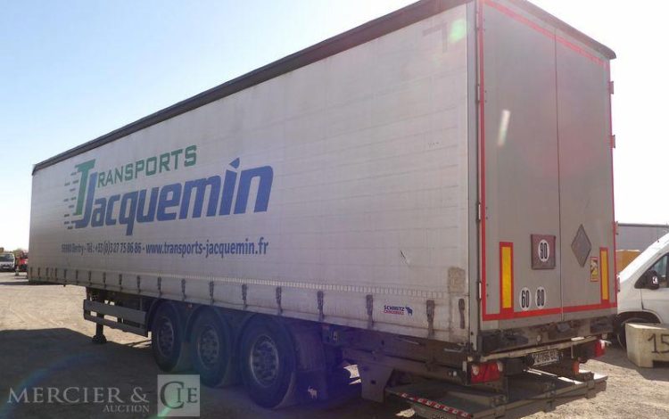 SCHMITZ SEMI REMORQUE BACHEE SCB S3T AVEC HAYON – 3 ESSIUEUX – PTAC 38 TONNES – AN 2021  FZ-756-BZ
