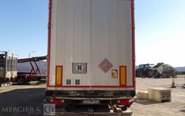 SCHMITZ SEMI REMORQUE BACHEE SCB S3T AVEC HAYON – 3 ESSIUEUX – PTAC 38 TONNES – AN 2021  FZ-756-BZ