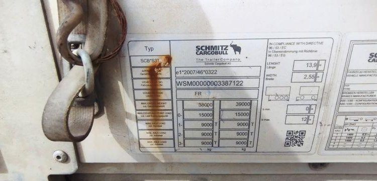 SCHMITZ SEMI REMORQUE BACHEE SCB S3T – 3 ESSIEUX – PTAC 28 TONNES – ANNEE 2022  GF-419-VL