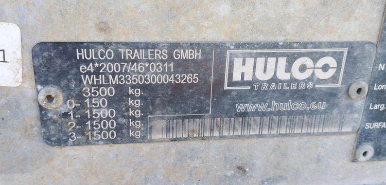HULCO REMORQUE PLATEAU RIDELLES 3 ESSIEUX – PTAC 3,5 TONNES – ANNEE 2023  GS-236-AX