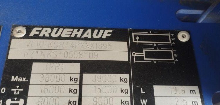 FRUEHAUF SEMI REMORQUE BACHEE MAXISPEED CLASSIC 150 – 3 ESSIEUS – PTAC 38 TONNES  GS-995-BS