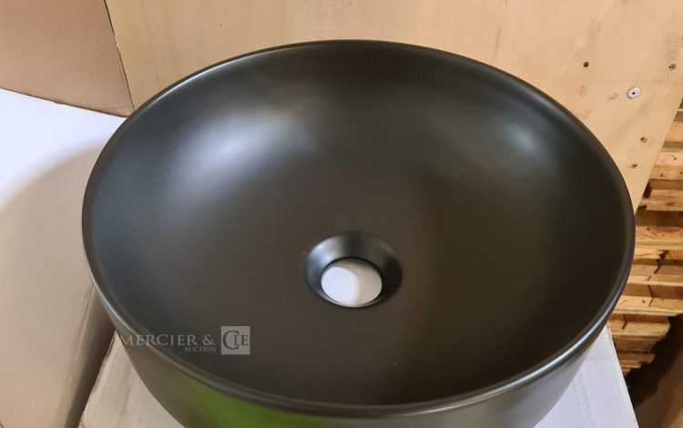 Autre Lot de 2 lavabos à poser pour salle de bain couleur noire diamètre environ 35cm  309