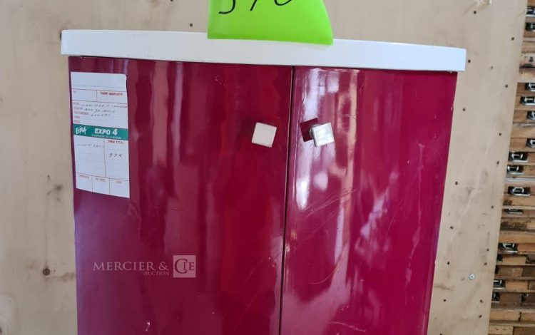 Autre Meuble d’angle pour salle de bain  avec lavabo couleur rouge  311