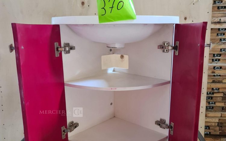 Autre Meuble d’angle pour salle de bain  avec lavabo couleur rouge  311