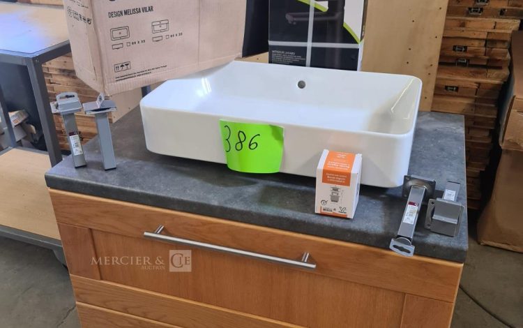 Autre Lot meuble salle de bain de 90cm  , lavabo à poser de 60×35 cm , une bonde , et  323