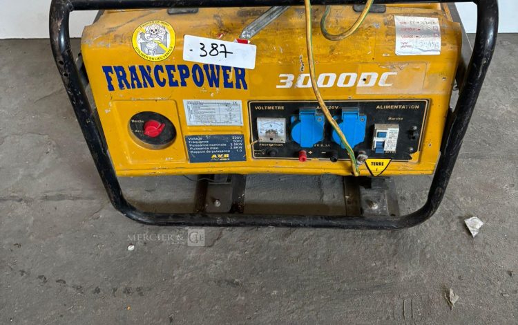 Autre Générateur de chantier, France POWER, moteur 4 temps, Puissance maxi 2.8 KW. Non  324