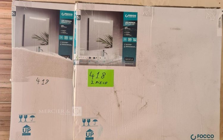 Autre Lot de 2 miroirs led de 80x70cm 10W , 5700K 1205 lumens marque Focco  347