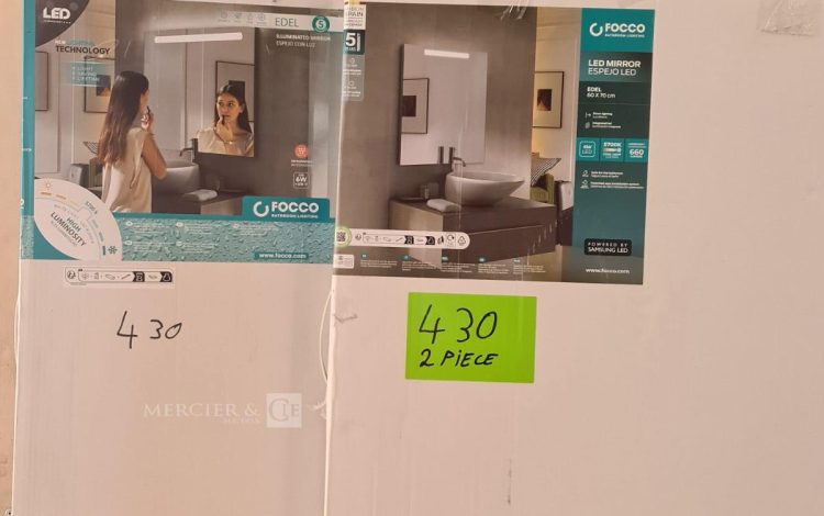 Autre Lot de 2 miroirs led  de 60x70cm 6w , 5700 K 660 lumens marque Focco  353