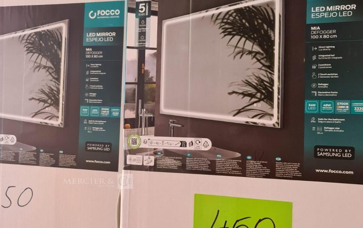 Autre Lot de 2 miroirs led 100x80cm 34W , 48W, 5700K marque Focco  368