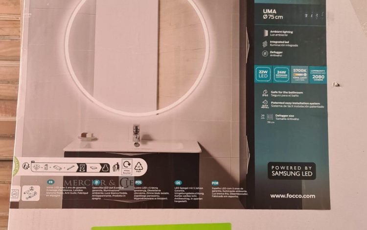 Autre Miroir led rond diamètre 75cm 22W , 24W 5700K 200Lumenes marque Focco  371