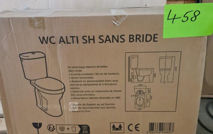 Autre Pack WC à poser céramique blanche émaillé sans brive , cuvette surélevée , sorti  374