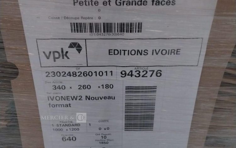 Autre 1 palette de carton de 640 pcs de 340x260x180  386