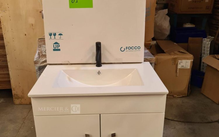 Autre Lot meuble salle de bain comprenant meuble 70cm , avec lavabo , miroir led de 60  81