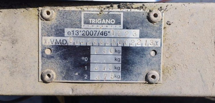 TRIGANO REMORQUE TRIGANO – 2 ESSIEUX – PTAC 750 KG  BG-383-BB