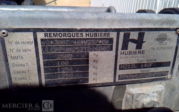 HUBIERE REMORQUE 2T5  DZ-412-WW