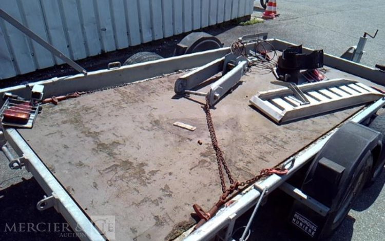 HUBIERE REMORQUE PORTE ENGIN 2 ESSIEUX PTAC 3.5T ALU EJ-752-BG
