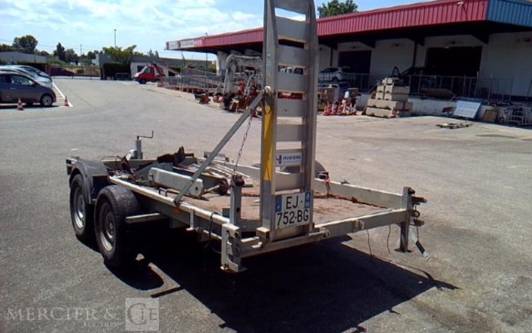 HUBIERE REMORQUE PORTE ENGIN 2 ESSIEUX PTAC 3.5T ALU EJ-752-BG