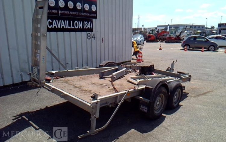 HUBIERE REMORQUE PORTE ENGIN 2 ESSIEUX PTAC 3.5T ALU EJ-752-BG