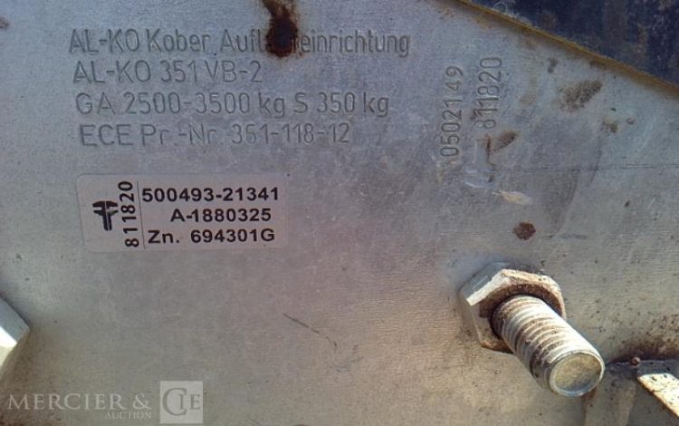 HUBIERE REMORQUE PORTE ENGIN 2 ESSIEUX PTAC 3.5T ALU EJ-880-BP