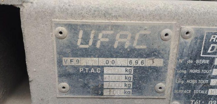 UFAC REMORQUE PLATEAU  143BDP59