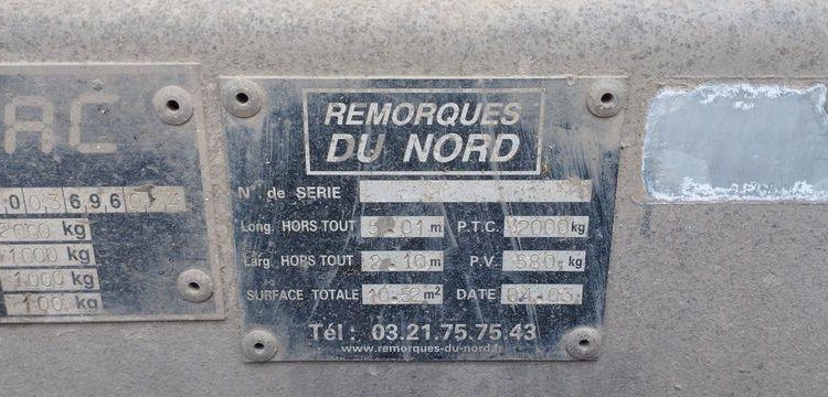 UFAC REMORQUE PLATEAU  143BDP59