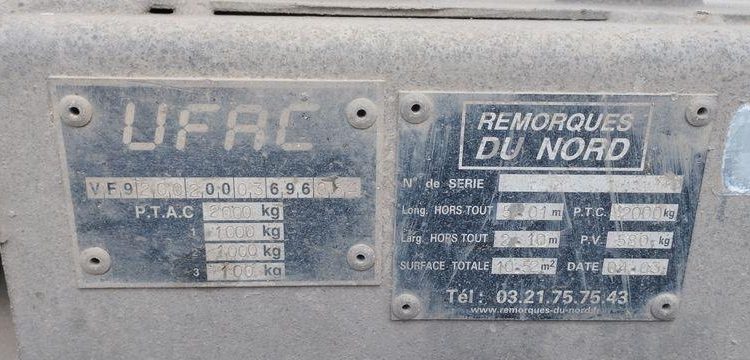 UFAC REMORQUE PLATEAU  143BDP59