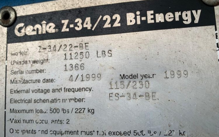 GENIE Z-34/22-BE  TB12A1363