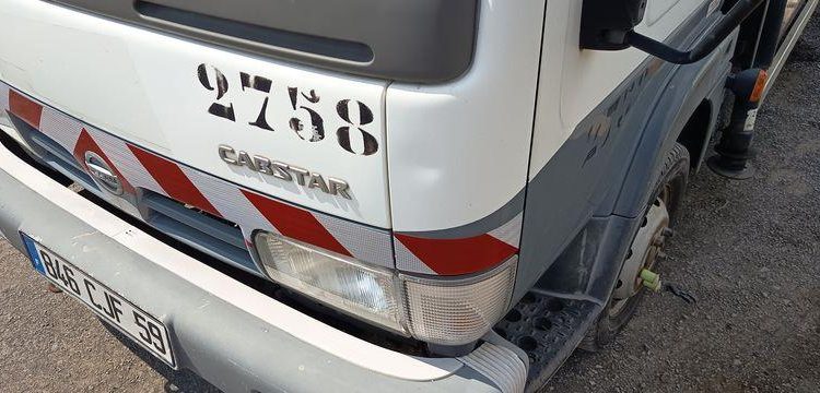 NISSAN CABSTAR-E 2,8T3,0TD 106CV AVEC NACELLE MULTITEL 160 ALU DS – 18 METRES – DIESEL BLANC 846CJF59