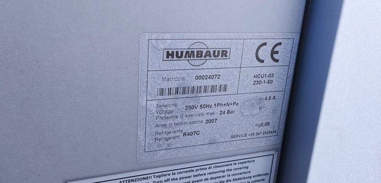 HUMBAUR REMORQUE FRIGORIFIQUE POUR BOISSONS 7M3 1 ESSIEU – PTAC 750 KGS – ANNEE 2007  AY-198-YK