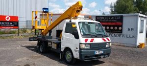 MAZDA MAZDA E 2200 AVEC NACELLE MULTITEL 145 ALU – 16 METRES – DIESEL – 3139 HEURES BLANC CW-976-ST