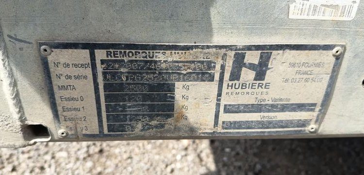 HUBIERE REMORQUE 1T9  DZ-120-WW