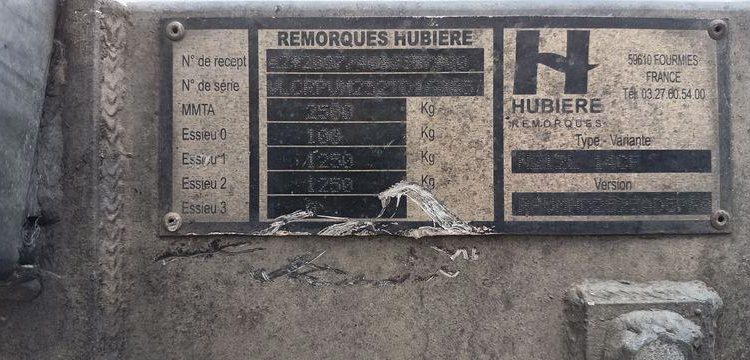 HUBIERE REMORQUE 2T5  EA-141-LC