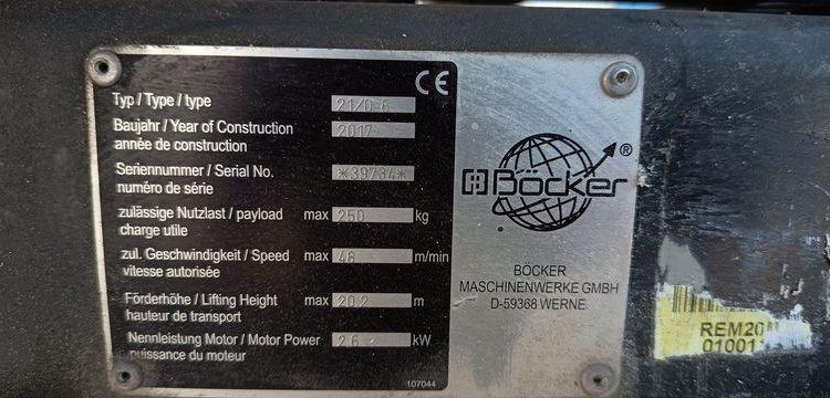 BOCKER REMORQUE TRAVAUX  EP-911-SD