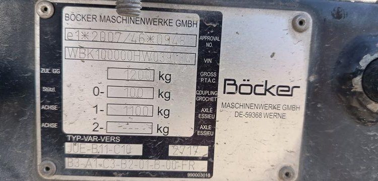 BOCKER REMORQUE TRAVAUX  EP-911-SD